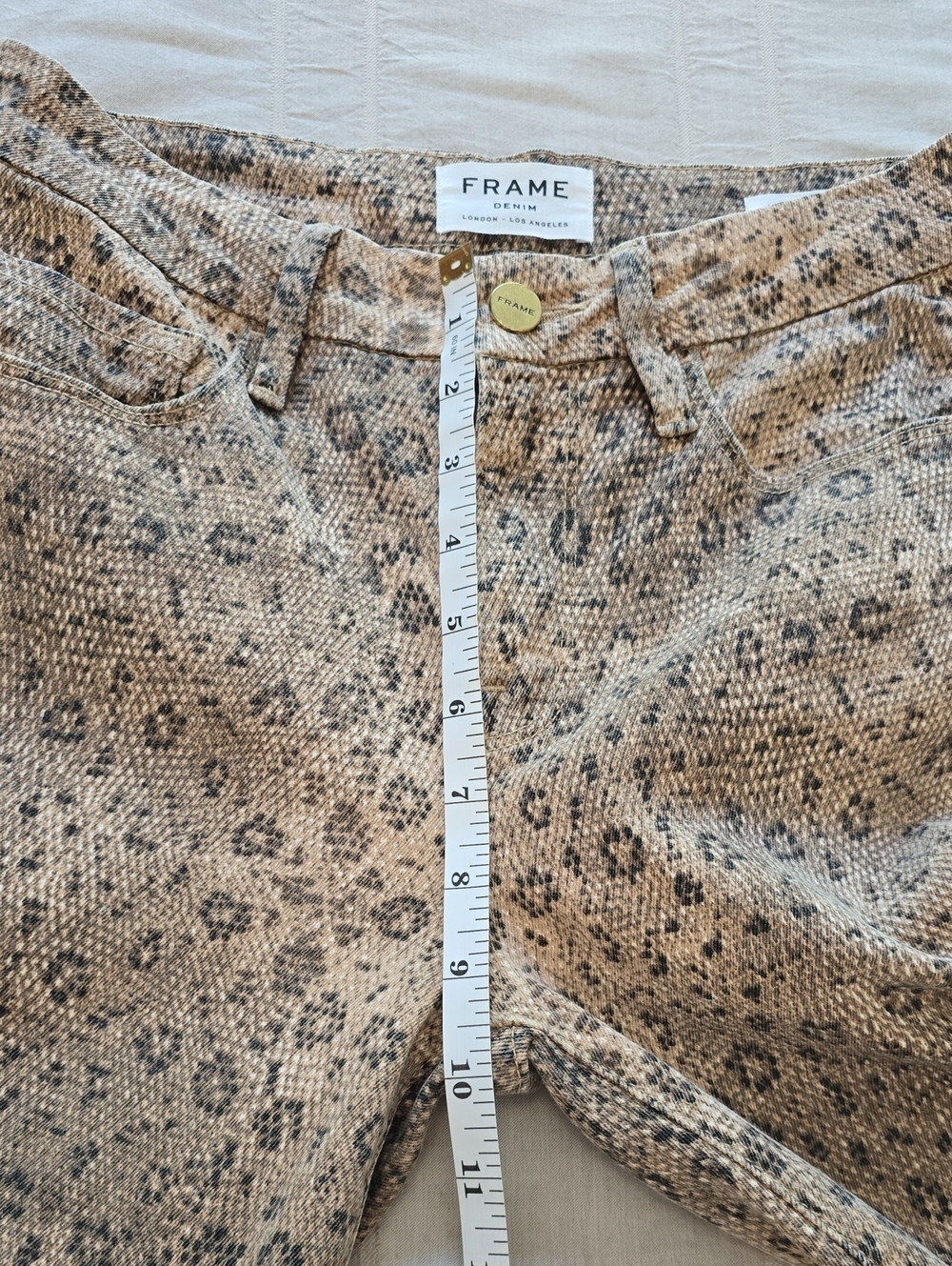 Frame Denim Le Crop Snake Print Denim Women's Size 25 - Picture 15 of 15